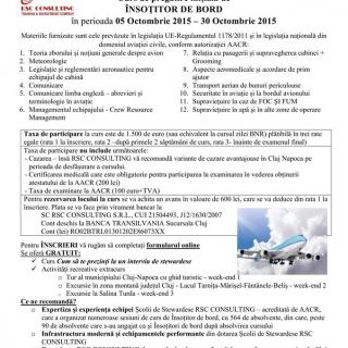 Curs de pregătire inițială de ÎNSOȚITOR DE BORD